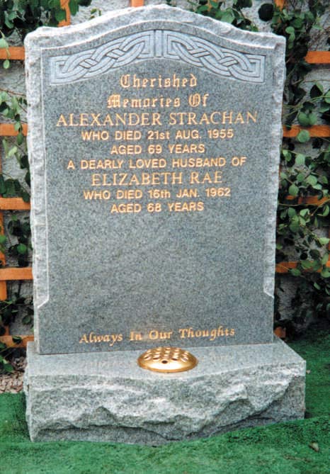 memorial stone with designs