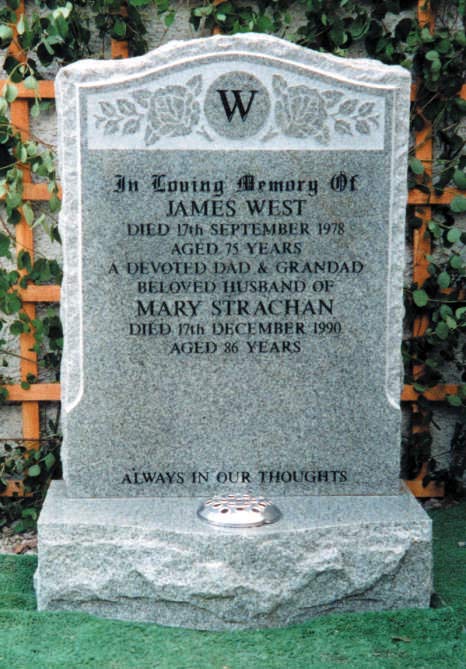 memorial stone of James West