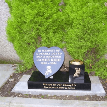 heart shaped memorial stone