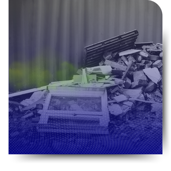 A pile of construction garbage