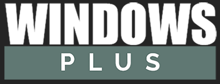 Windows Plus logo with the word "WINDOWS" above "PLUS" in a green box.