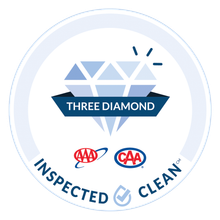 A sticker that says three diamond inspected clean