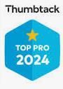 A blue hexagon with a yellow star on it that says `` top pro 2024 ''.| United Roofing LLC