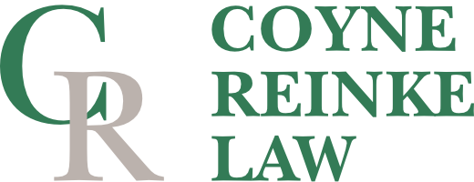 Coyne Reinke Law logo with green and gray initials and text on a white background