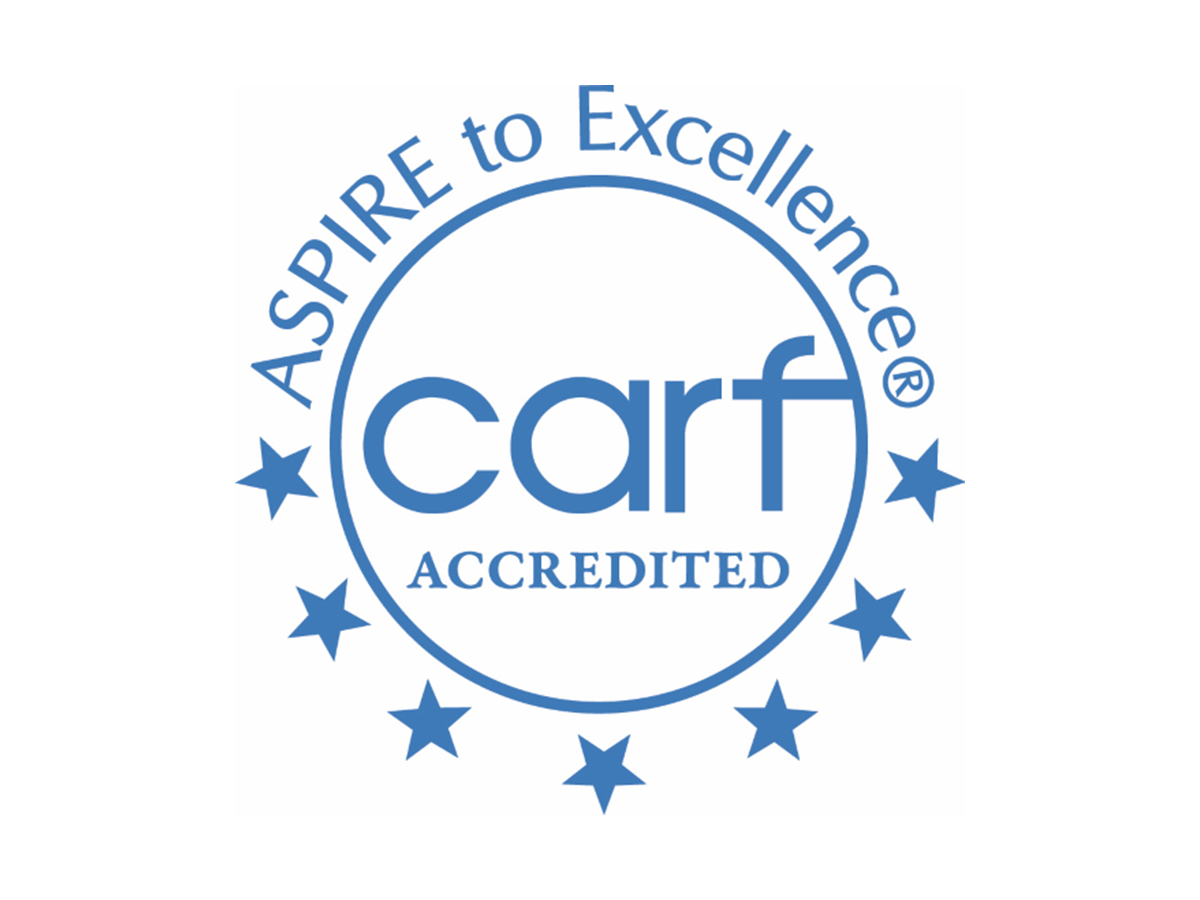 The logo for aspire to excellence carf accredited