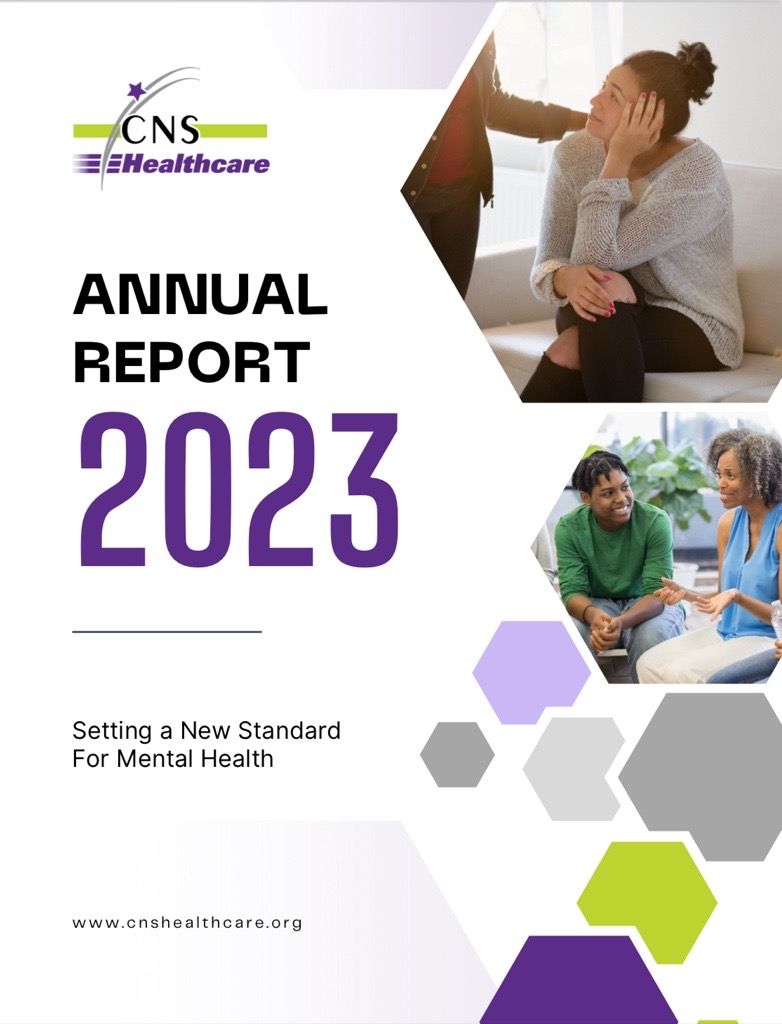 The cover of the annual report for cns healthcare for the year 2023