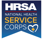 The logo for the hrsa national health service corps.