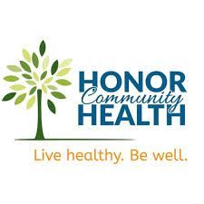 Logo of Honor Community Health with a tree and tagline: "Live healthy. Be well."