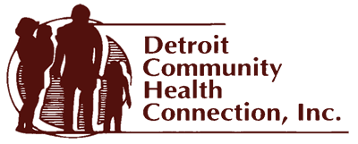 The logo for the detroit community health connection inc.