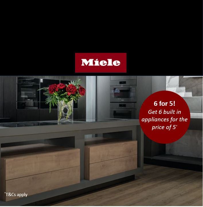 Get 6 Miele built-in appliances when purchasing a fully fitted kitchen from Colliers
