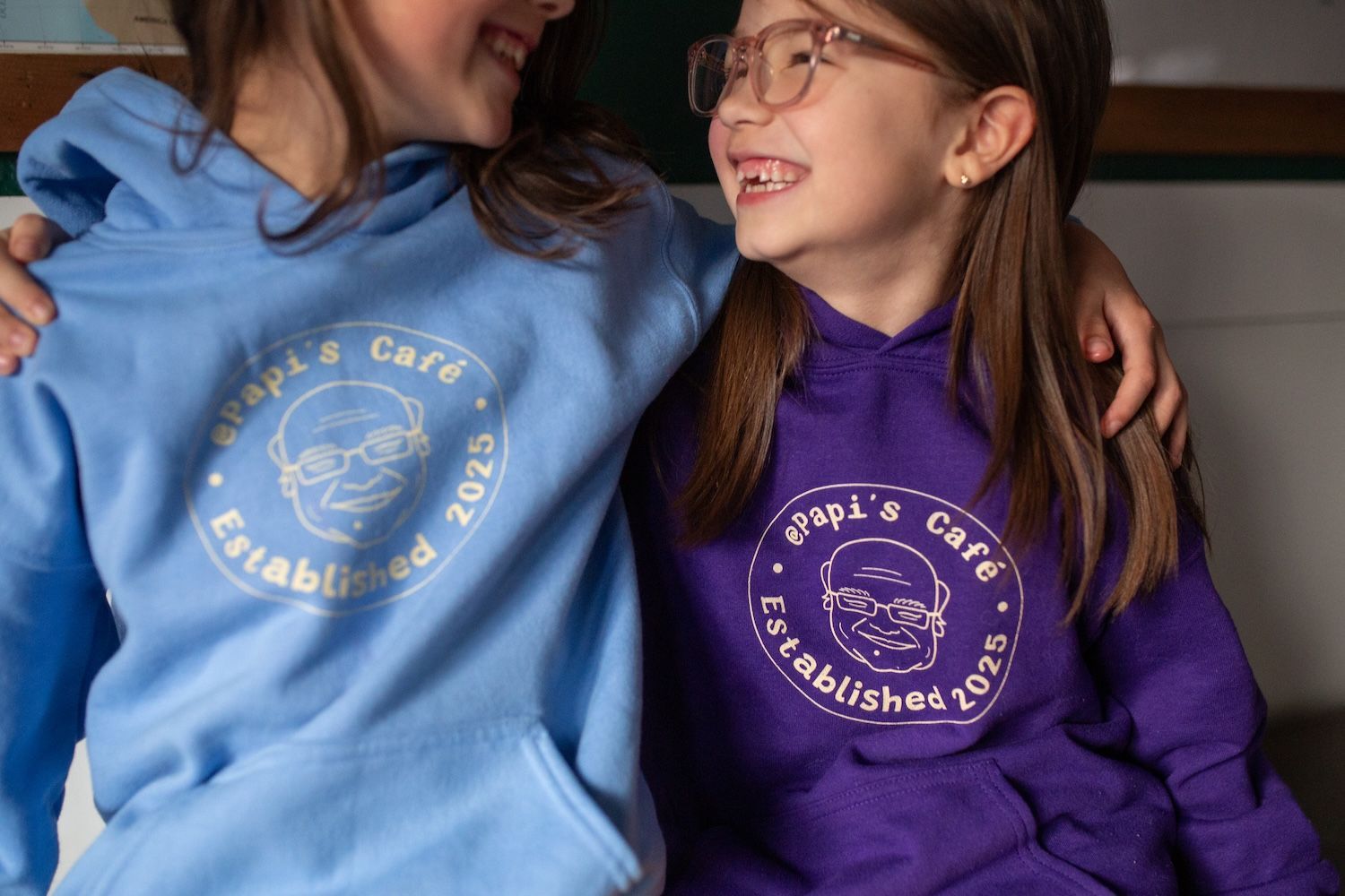 Sweatshirts with the @Papi's logo on it.