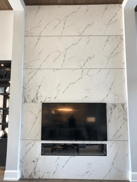 Marbled Tile Fire Place — Naples, FL — Natural Stone Concepts