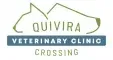 Logo for Quivira Veterinary Clinic, with a dog outline over text.