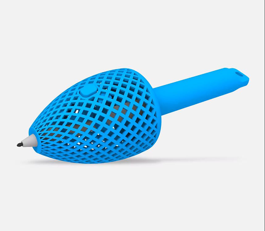 Conic 3D pen grip with lattice