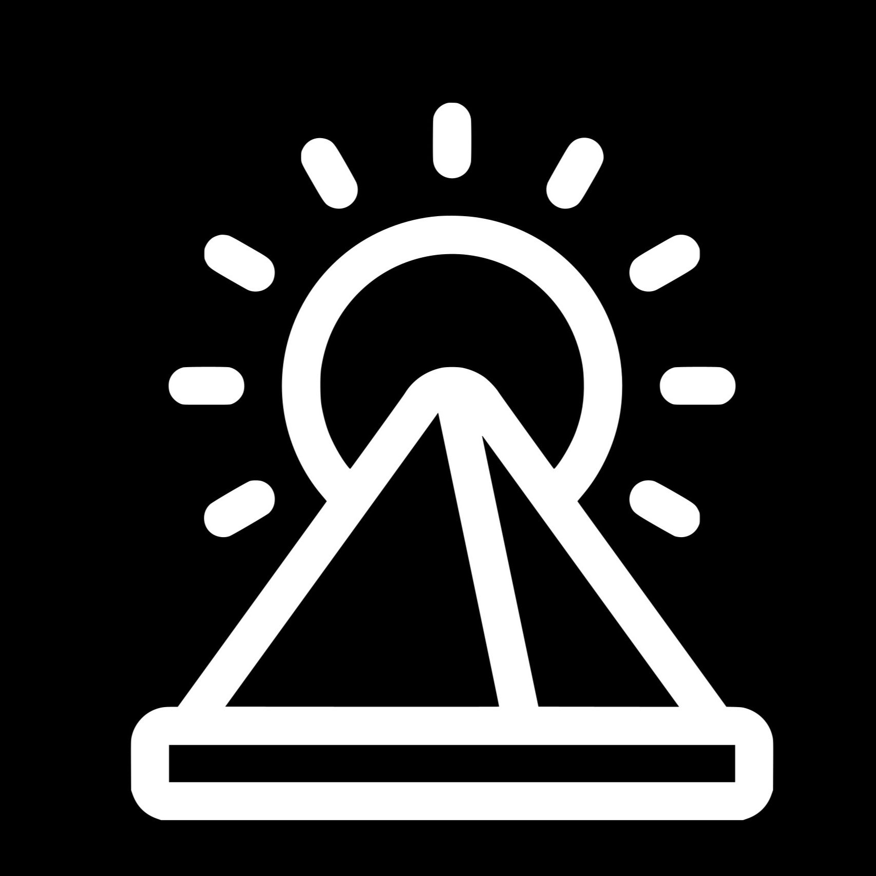 The A11yminati logo of a stylized pyramid with the sun rising behind it
