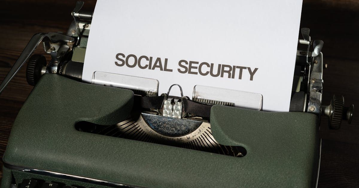 A typewriter is printing a piece of paper that says social security.