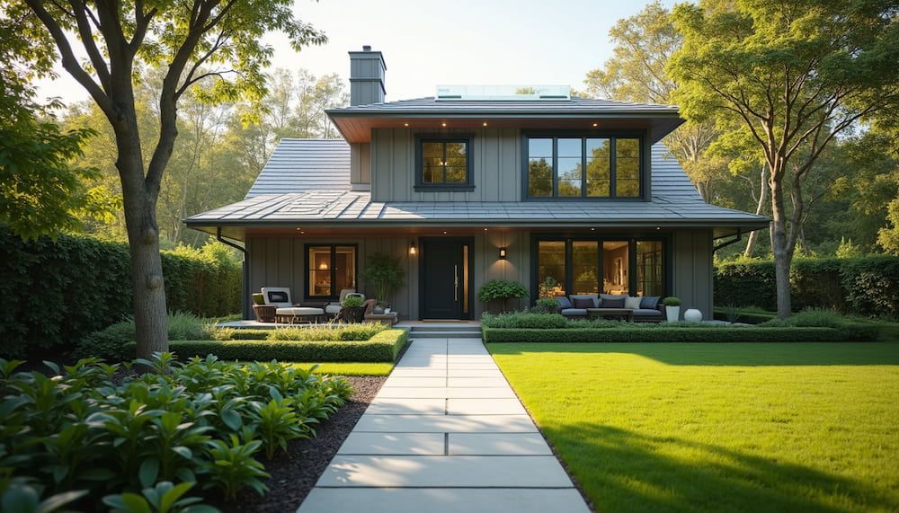 Modern Gray House With Manicured Lawn and Walkway — Wingman Conveyancing in Woodroffe, NT