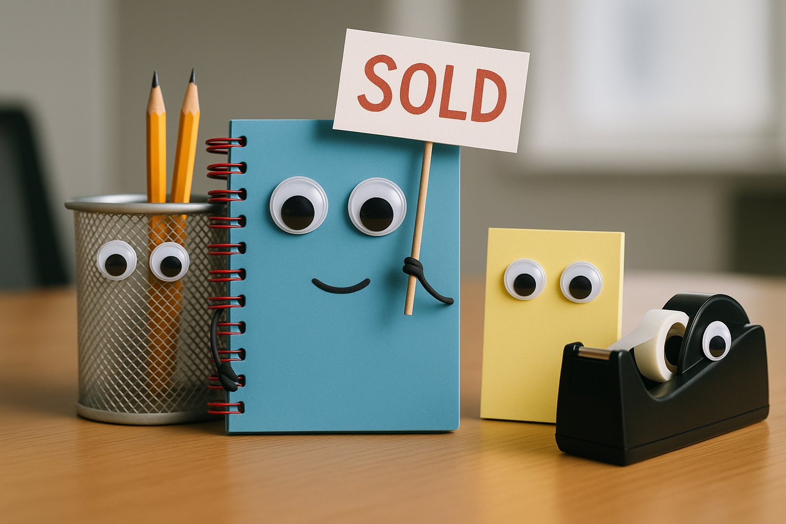 Notebooks with eyes holding sold sign— Wingman Conveyancing in Arnhem Land, NT