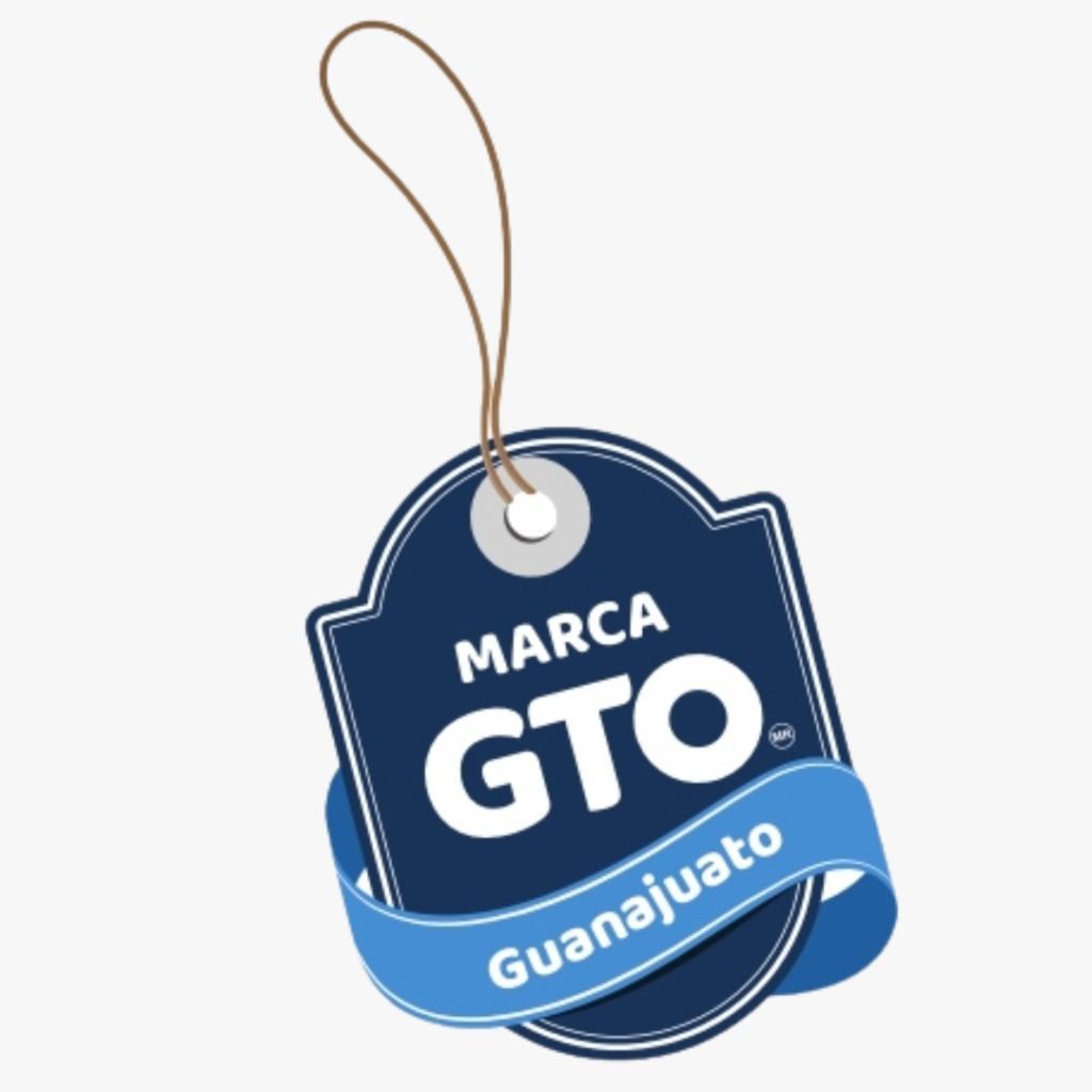 Una etiqueta azul que dice marca gto guanajuato