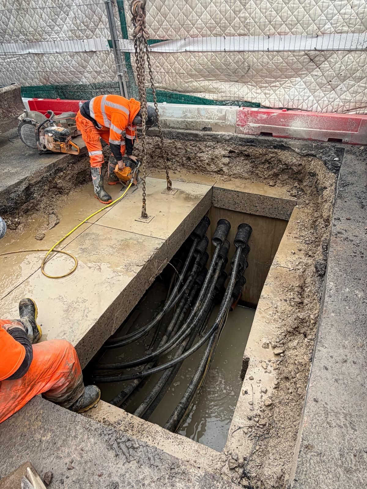 Carter Civils utility trenching and ducting works on a UK construction site