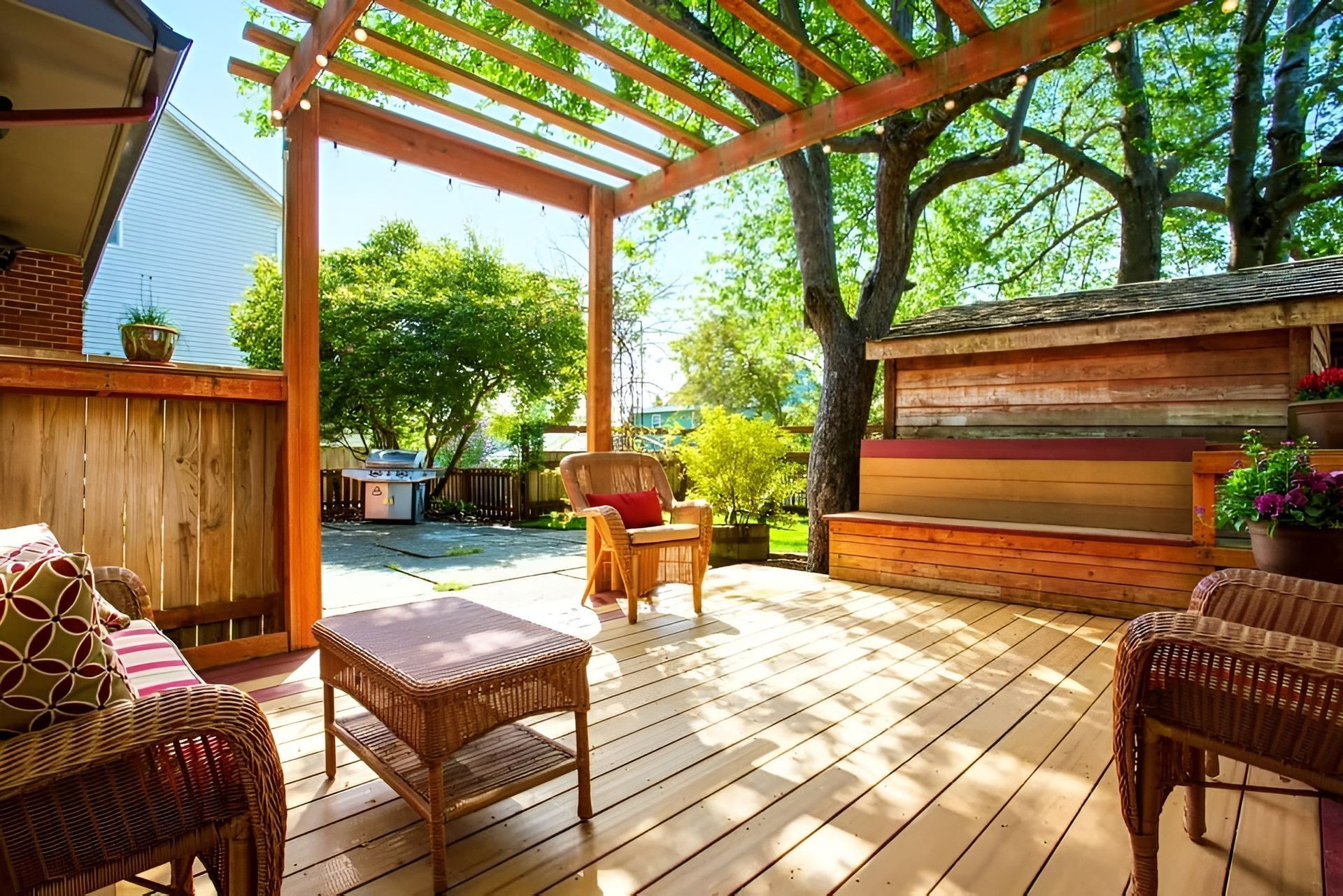 Sunny Wooden Deck with Pergola — WJG Built in Yamba, NSW