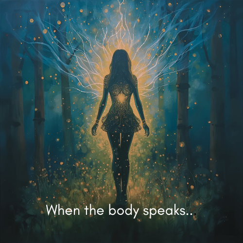 A woman silouetted in light