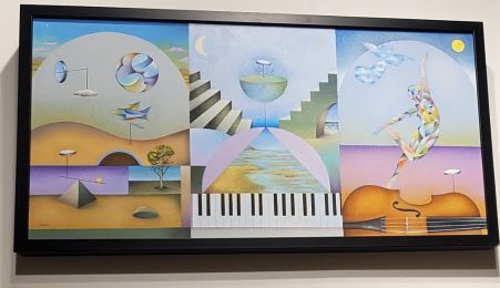 Jeffrey Melzack: A Vision, The Longing For Return, 2024, Oil on canvas, 16 x 31 inches, $3,200 Viewed at Art Amora Rep. Sunny Shin. 917-480-6808 - Seattle Art Fair July 17 - 20 2025