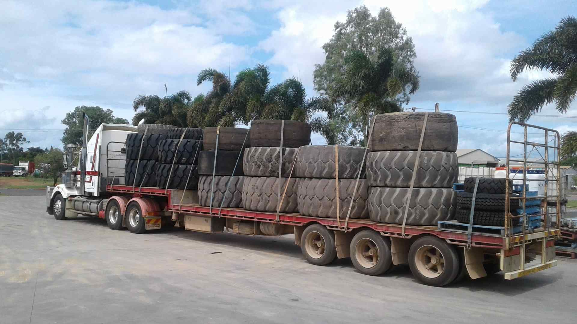 A Truck With Tires on It — Container, Machinery & General Freight Transport in Normanton, QLD