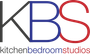 A logo for kbs kitchen bedroom studios is shown