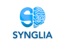 A logo for synglia with a brain on it