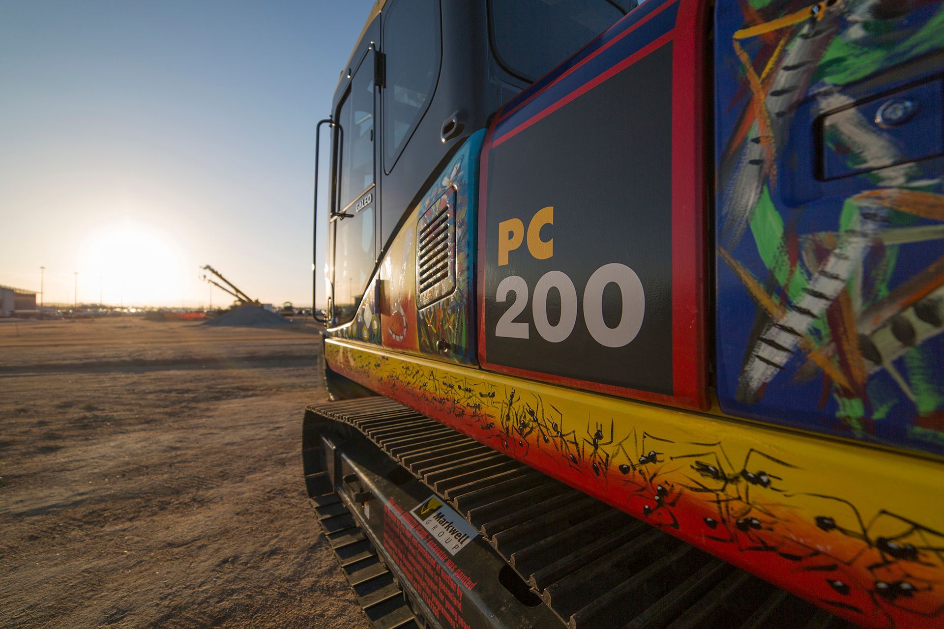 A colorful vehicle with the number 200 on the side