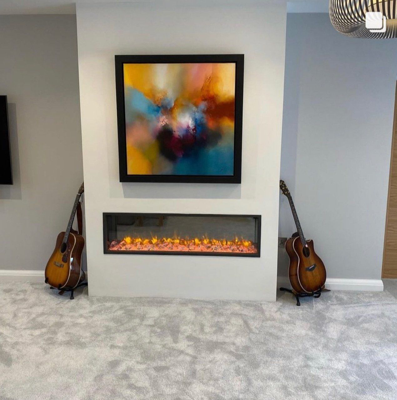 Simon Kenny's paintings in music room
