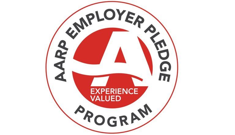 The logo for the aarp employer pledge program