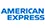 A close up of the american express logo on a white background.