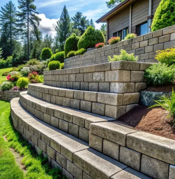 retaining wall installation process in pinehurst nc