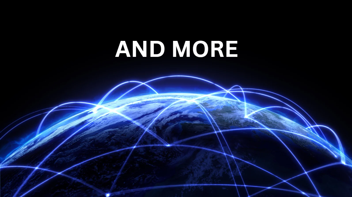 A picture of the earth with the words `` and more '' above it.