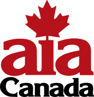 AIA Canada logo: Red maple leaf above “aia” in red, with “Canada” below in black.