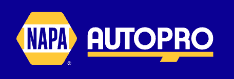 NAPA AUTOPRO logo with a yellow hexagon with "NAPA" on the left, and "AUTOPRO" in white text on the right.
