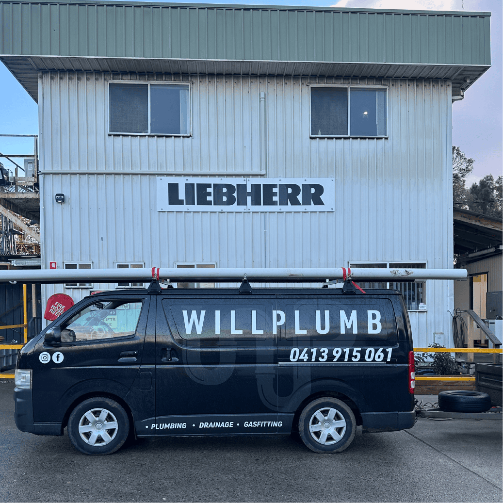 A black work van with