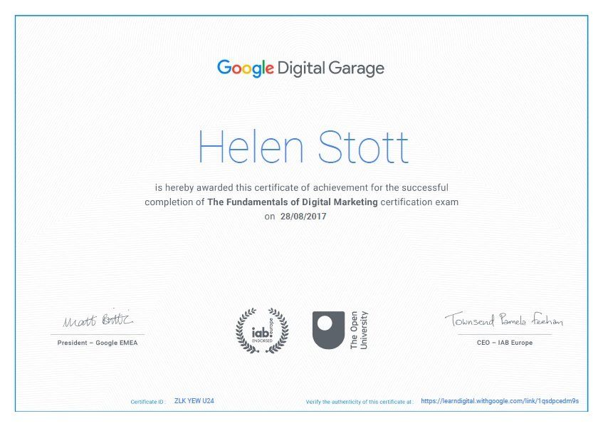 Marketing Doris - Helen Stott Google Digital Garage