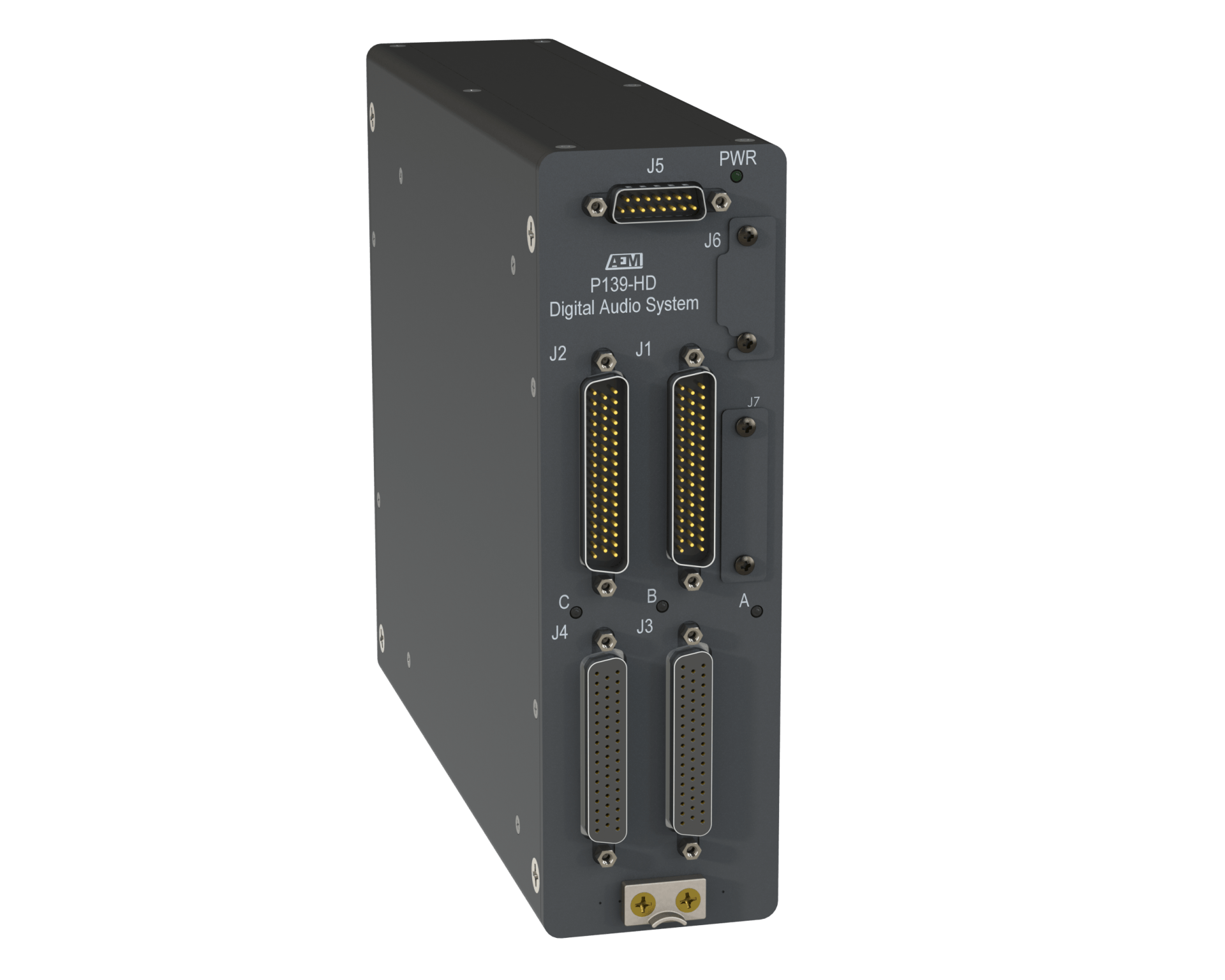 A black box with a lot of connectors on it