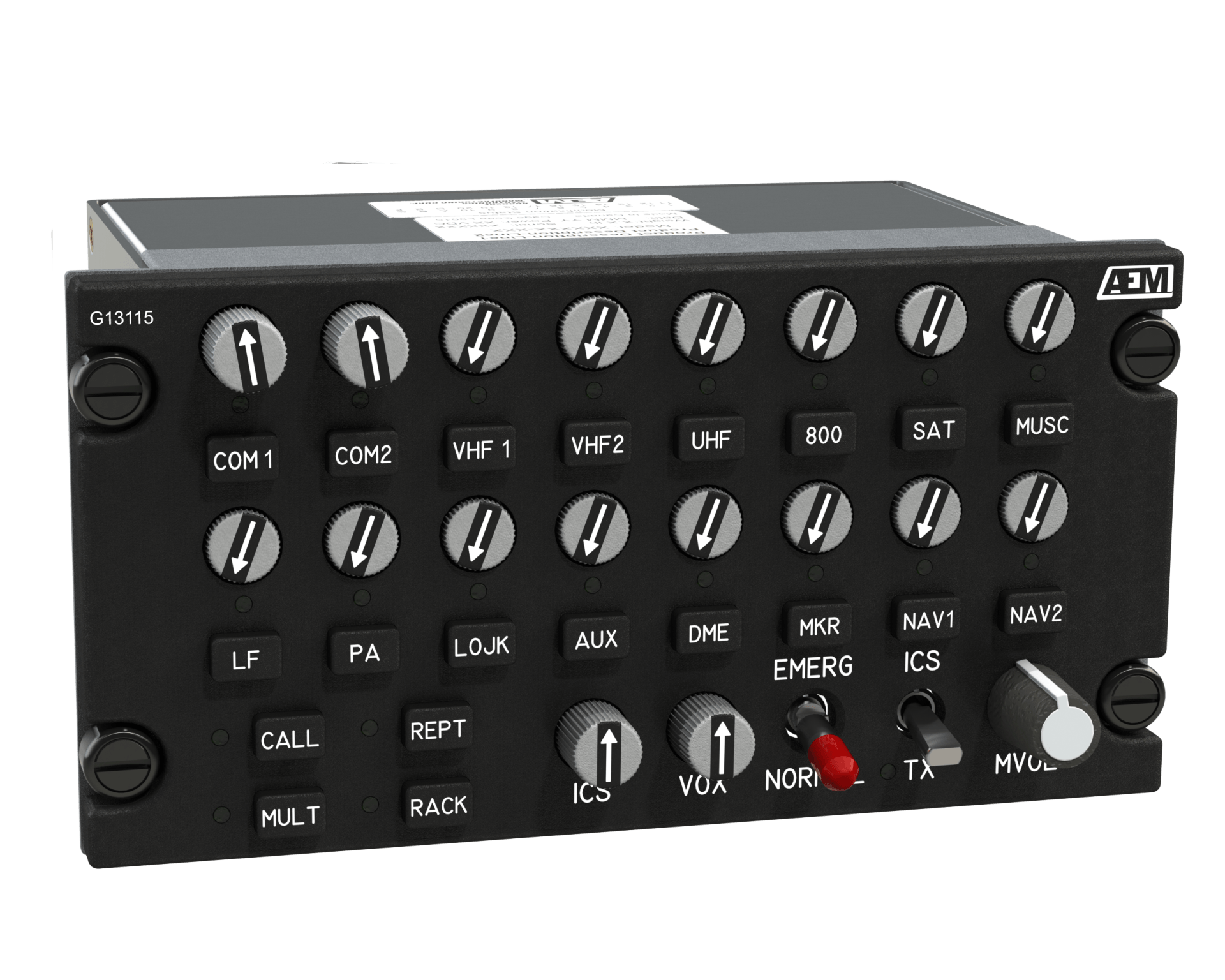 A black box with a lot of buttons on it