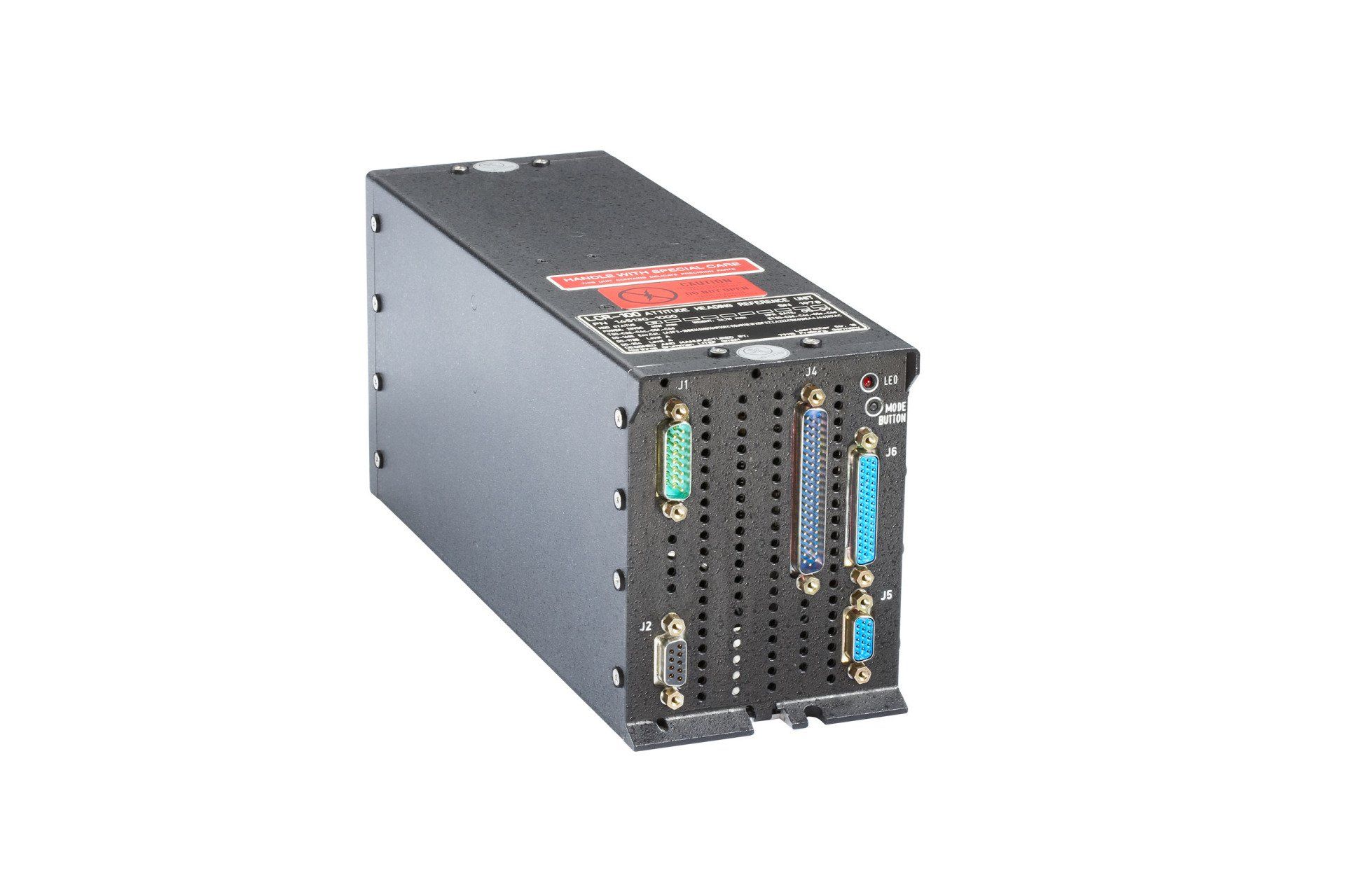 A black box with a lot of ports on it