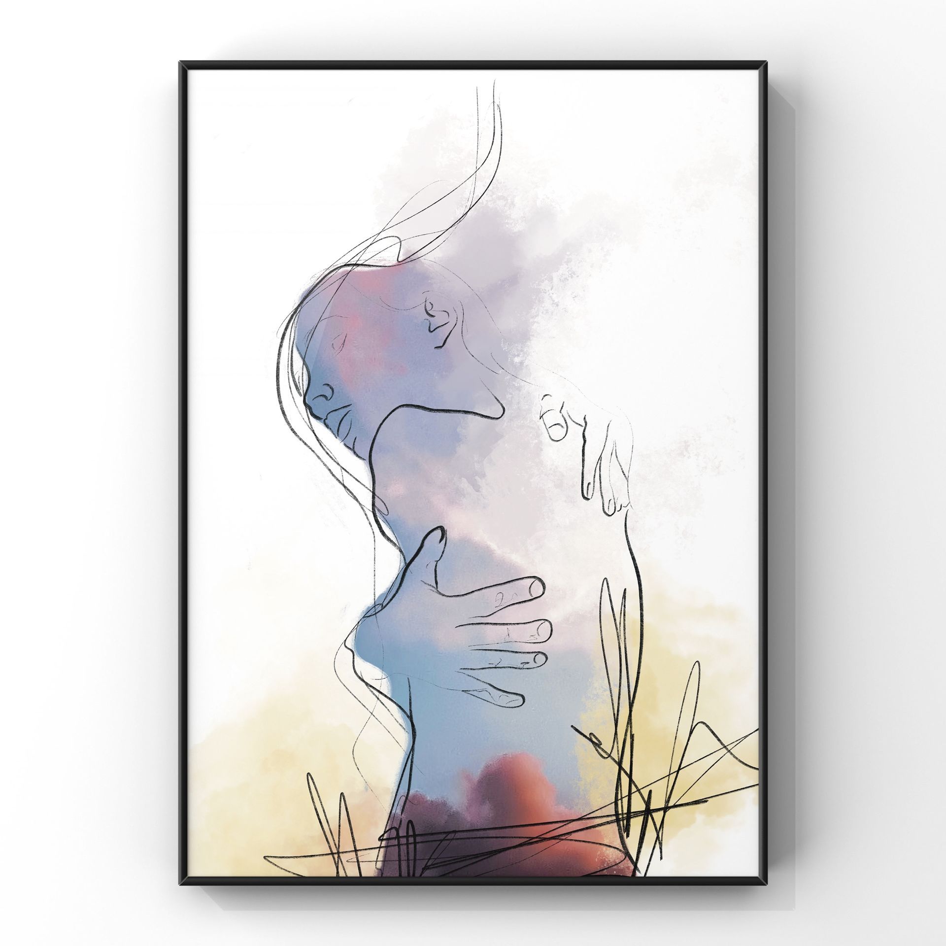 Collage Frau aus Wolken
