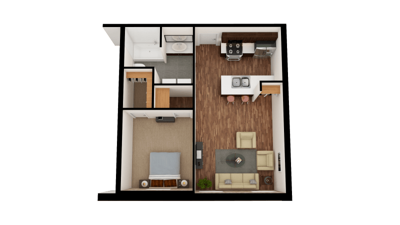 1 bed floor plan
