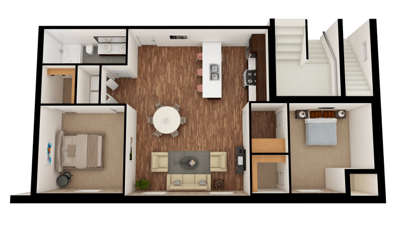 1 bed floor plan