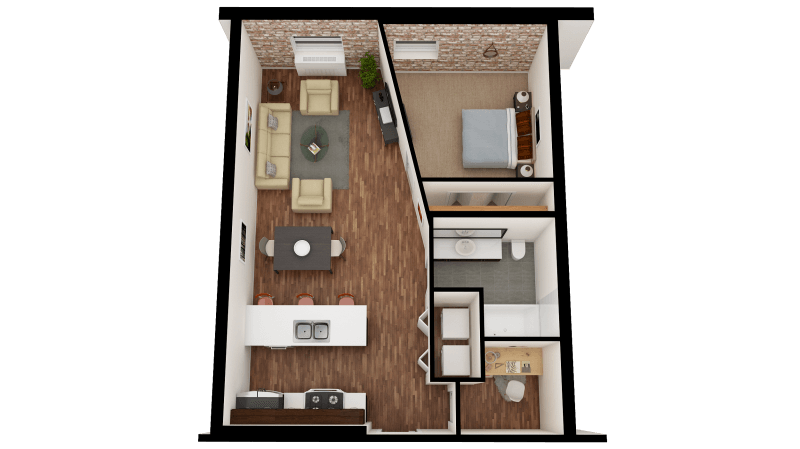 1 bed floor plan
