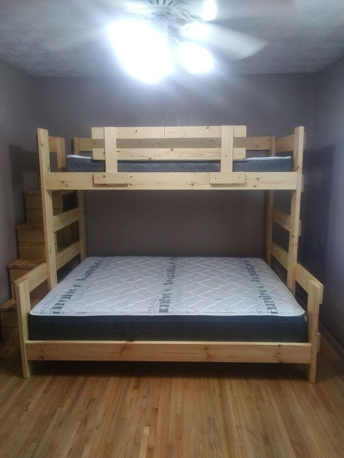 bunk bed with a double mattress