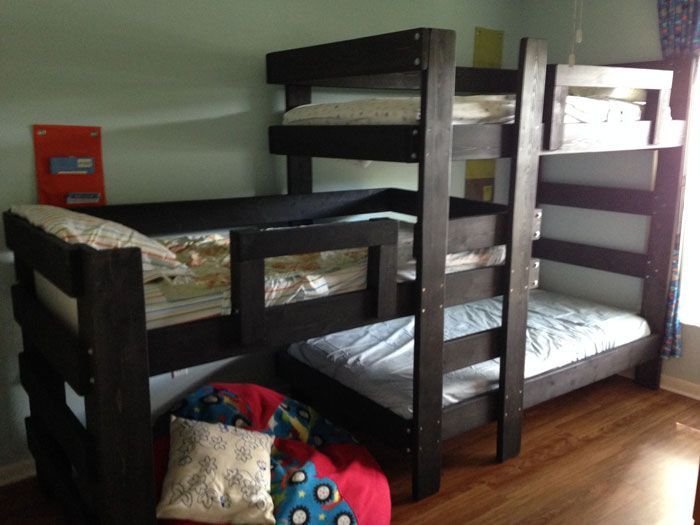 dark wood bunk bed