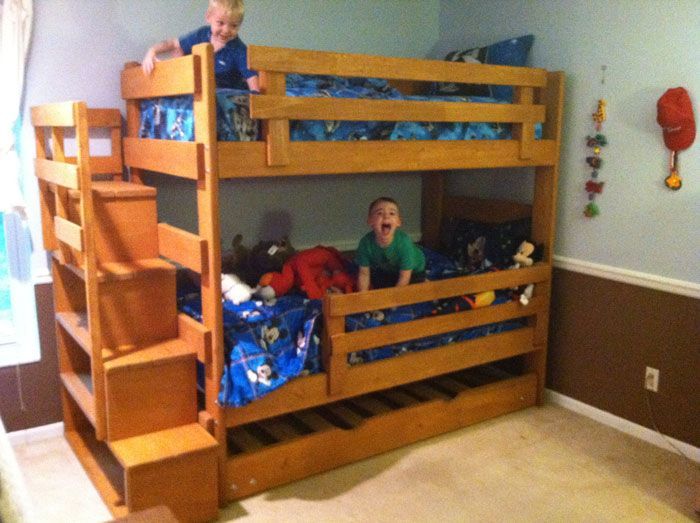 kids bunk bed with stairs